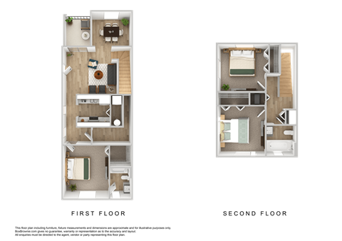 Floor plan for 3 beds, 2 baths, 1208 sqft